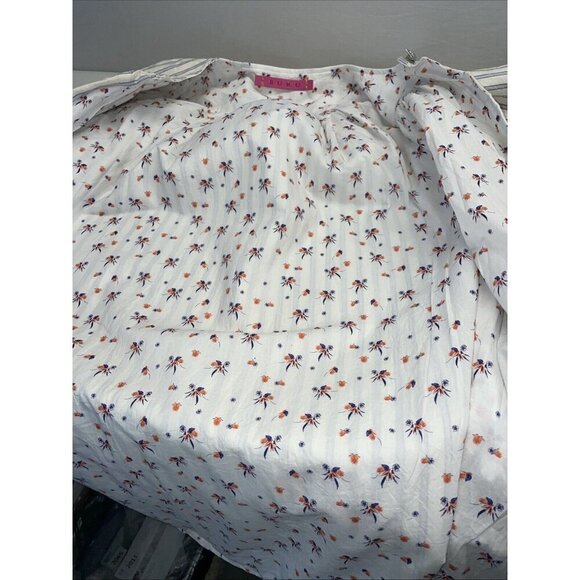 BURU x Brooklyn reversible Car Coat Blue ticking Ditsy Floral size S/XS designer - Picture 5 of 12